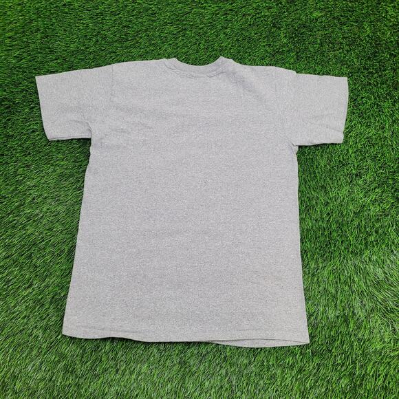 Vintage 90s Navy Football Shirt Medium 19x25 Gray Spellout - Picture 2 of 13